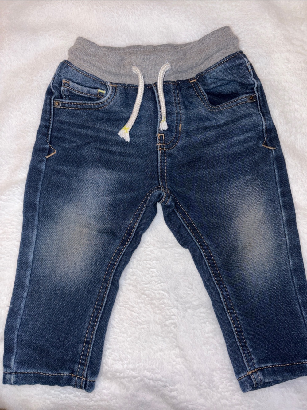 Cat & Jack 12m Blue Denim Jogger Pants with drawstring Waistband